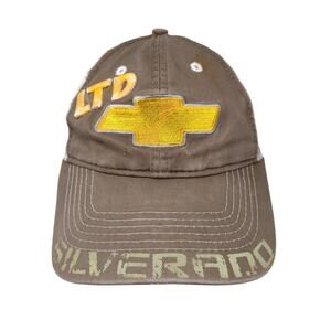 Ralph White Chevy Chevrolet Silverado Snapback Mesh Back Trucker Hat Brown